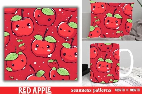 Download Red Apple Pattern Digital Paper Pattern - Pattern Collection