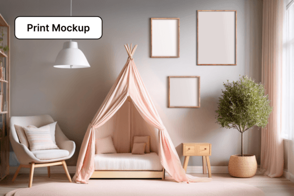 Download 3 Editable Prints Nursery Room Mockup - Mockup Collection