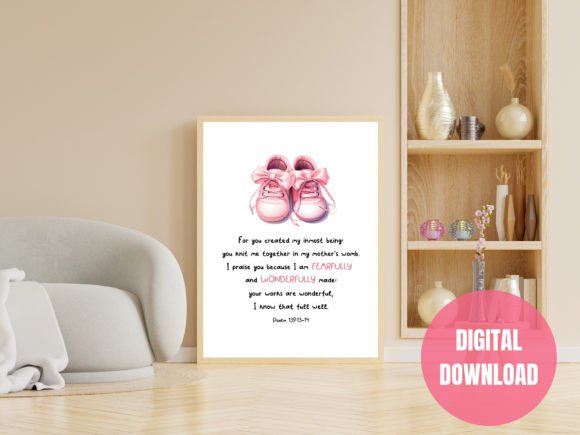 Download Bible Verse Wall Art Print for Baby Girl - Girl Collection