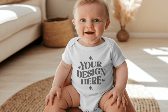 Download Rabbit Skins 4424 Baby Bodysuit Mockup 3 - Mockup Collection