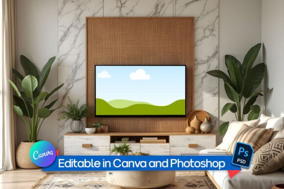 Download Interior Wall TV Frame Mockup - Mockup Collection