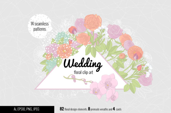 Download Wedding Floral Clipart and Patterns - Pattern Collection