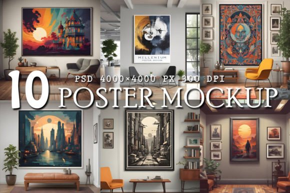 Download Poster Mockup Room Bundle Vol.4 - Mockup Collection