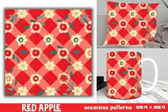Download Red Apple Pattern Digital Paper Pattern - Pattern Collection