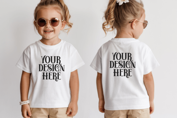Download Gildan 5000B Front and Back Kids Mockup - Mockup Collection