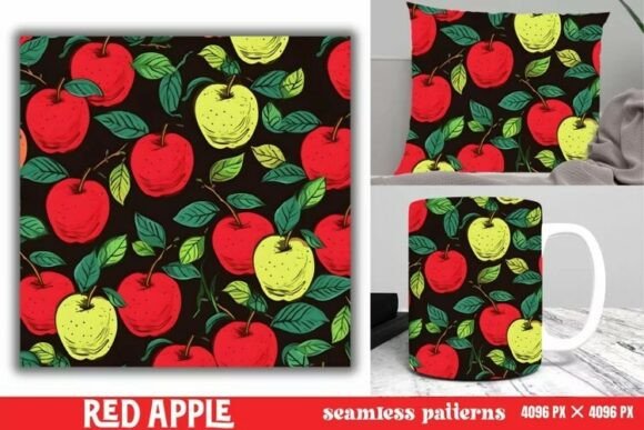 Download Red Apple Pattern Digital Paper Pattern - Pattern Collection