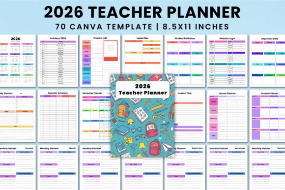 Download Premium 2026 Teacher Planner for Canva - Premium Collection