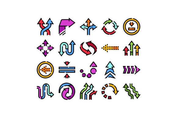 Download Colorful Arrows Different Directions Poi - Colorful arrows Collection