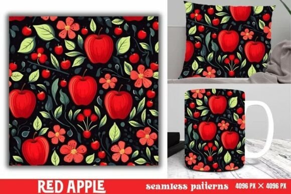 Download Red Apple Pattern Digital Paper Pattern - Pattern Collection