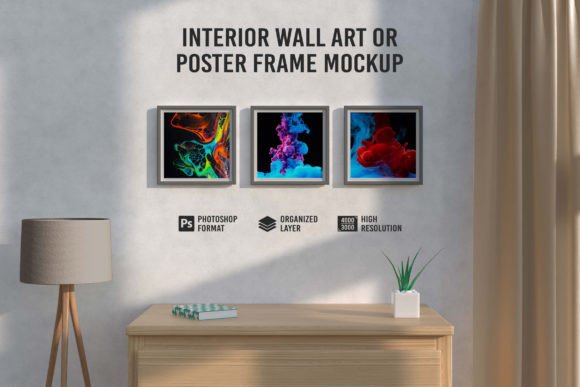 Download Interior Wall Art or Poster Frame Mockup - Mockup Collection