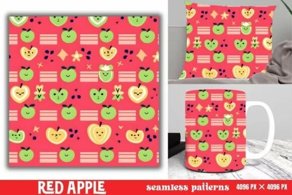 Download Red Apple Pattern Digital Paper Pattern - Pattern Collection