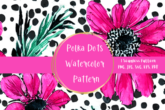 Download Polka Dots Floral Watercolor Pattern - Pattern Collection