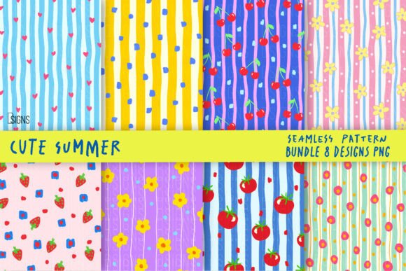 Download Cute Summer Background Pattern Bundle - Pattern Collection