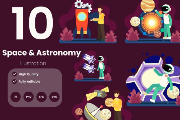 Download Space and Astronomy Illustration Pack - Premium Resources
