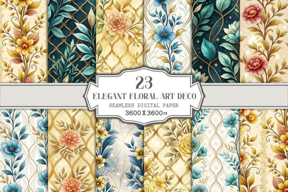 Download Elegant Floral Art Deco Seamless Pattern - Pattern Collection
