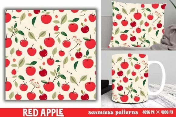 Download Red Apple Pattern Digital Paper Pattern - Pattern Collection