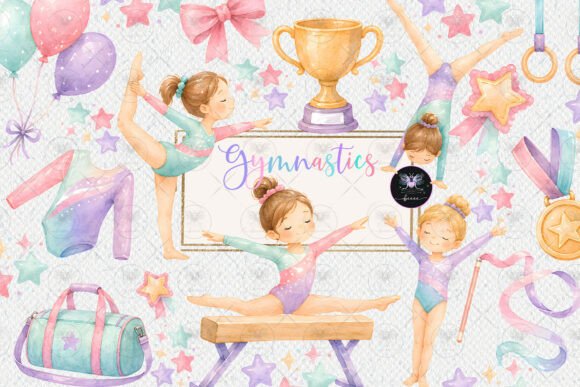 Download Gymnastics Girl Watercolor Clipart - Girl Collection