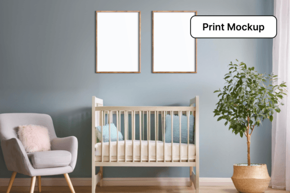Download 2 Prints Nursery Room Mockup PSD - Mockup Collection