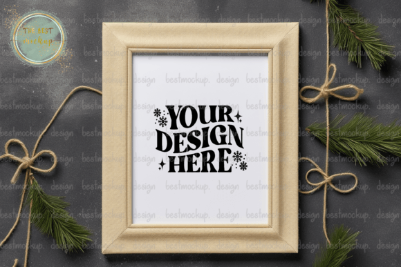 Download Vintage White Christmas Frame Mockup - Mockup Collection
