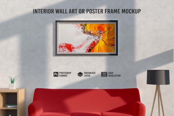 Download Interior Wall Art or Poster Frame Mockup - Mockup Collection
