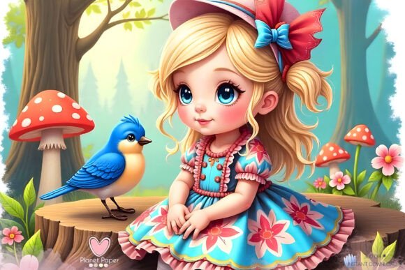 Download Girl with a Little Bird - Girl Collection