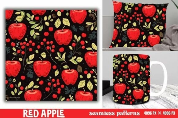 Download Red Apple Pattern Digital Paper Pattern - Pattern Collection