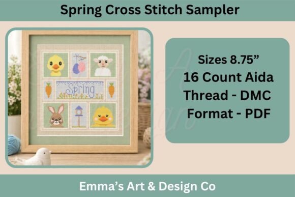 Download Spring Sampler Cross Stitch Pattern PDF - Pattern Collection