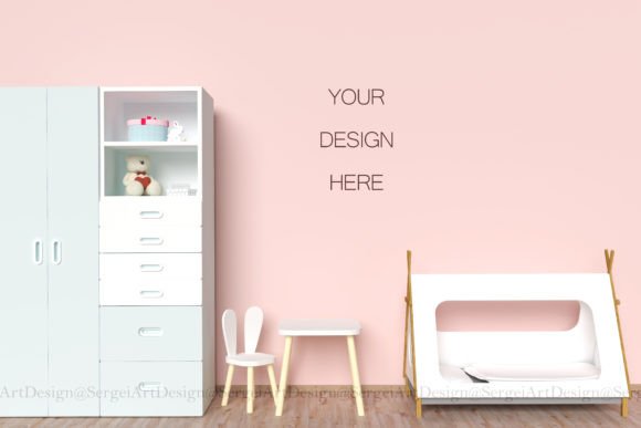 Download Pink Nursery Mockup, Baby Room Interior - Mockup Collection