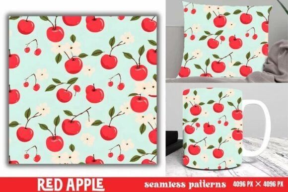 Download Red Apple Pattern Digital Paper Pattern - Pattern Collection
