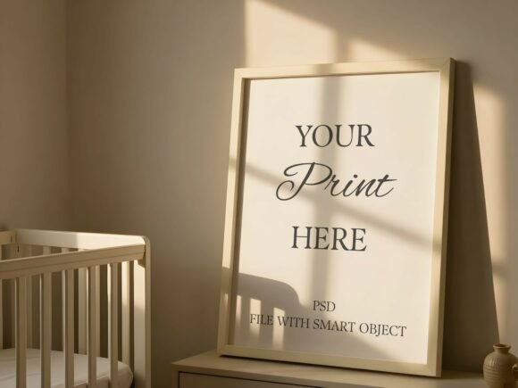 Download Cozy Nursery Room Poster Frame Mockup - Mockup Collection