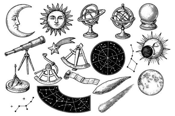 Download Vintage Astronomy Engraving Set - Premium Resources
