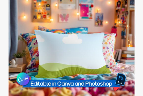 Download Editable Bedroom Pillow Mockup - Mockup Collection